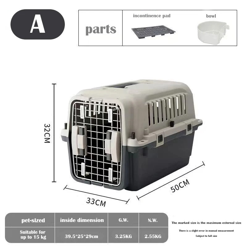 Large Dog Airline Approved Travel Crate, Pet Carrier