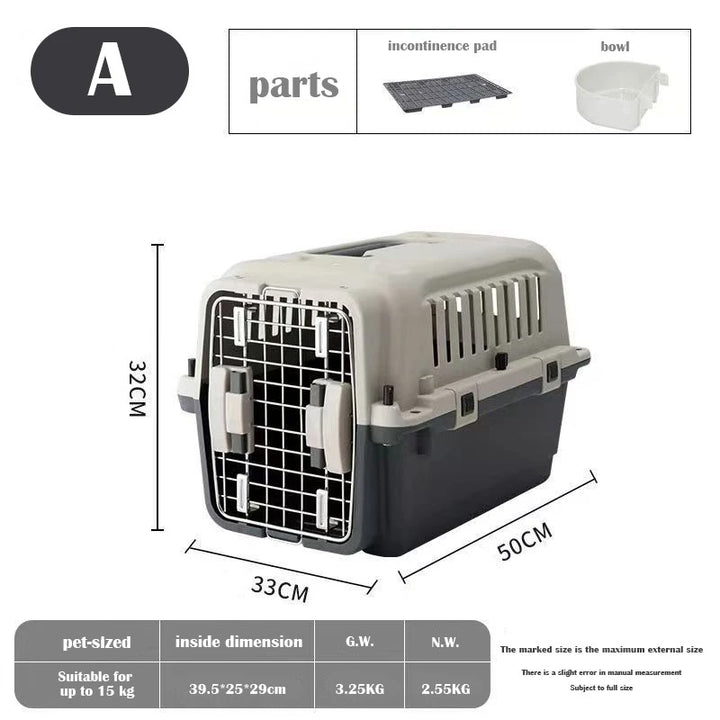Large Dog Airline Approved Travel Crate, Pet Carrier