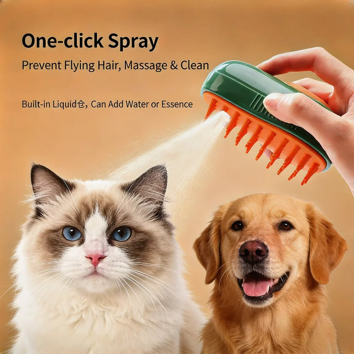 Pet Grooming Brush with Steam & Massage