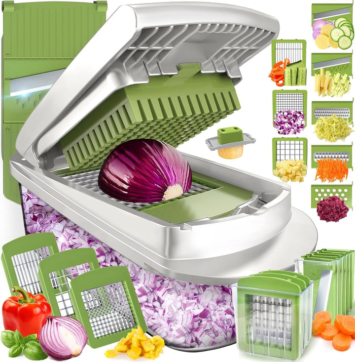 Time-saving 10-in-1 vegetable slicer, perfect for meal prep and healthy cooking in any home kitchen.