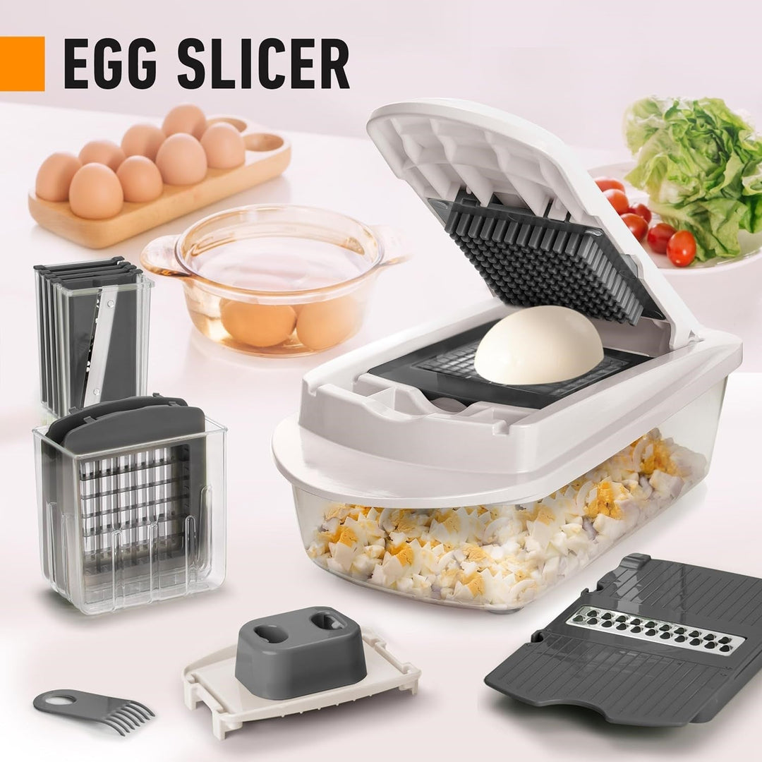 All-in-one vegetable chopper and slicer, a 10-in-1 kitchen helper for effortless meal prep and healthy living.