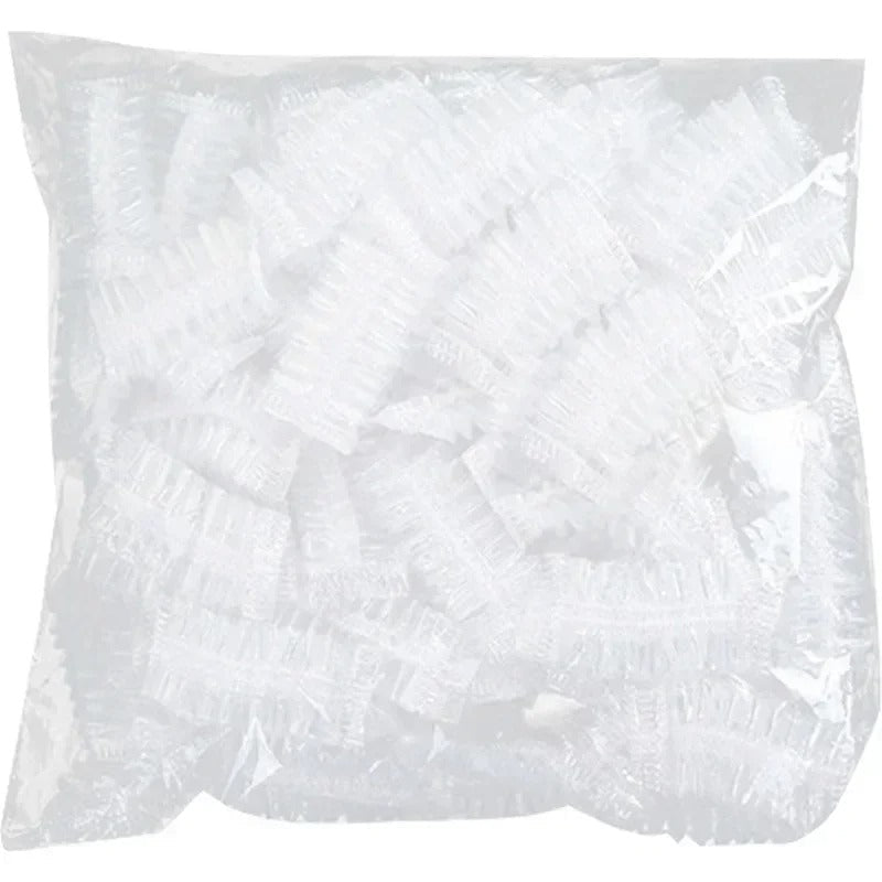 Unisex waterproof ear covers, 100-pack, for showering, bathing, swimming. Disposable ear protection for hygiene & care.