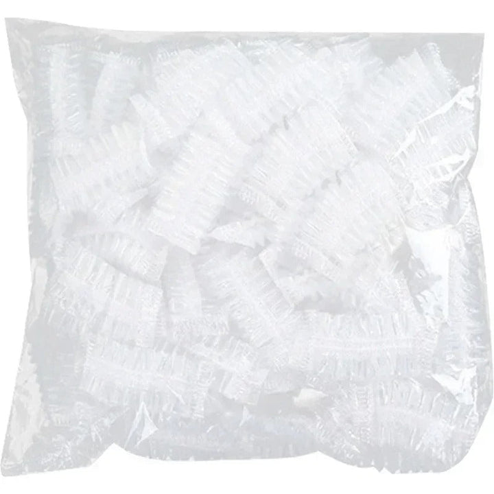 Unisex waterproof ear covers, 100-pack, for showering, bathing, swimming. Disposable ear protection for hygiene & care.