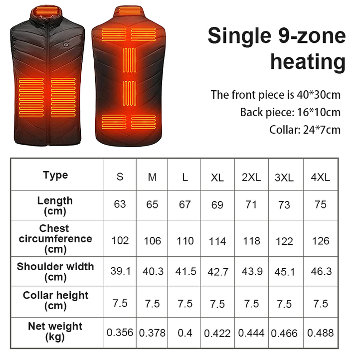 Versatile unisex heated apparel. An electric, thermal vest for cold weather, outdoor sports, and everyday winter warmth.