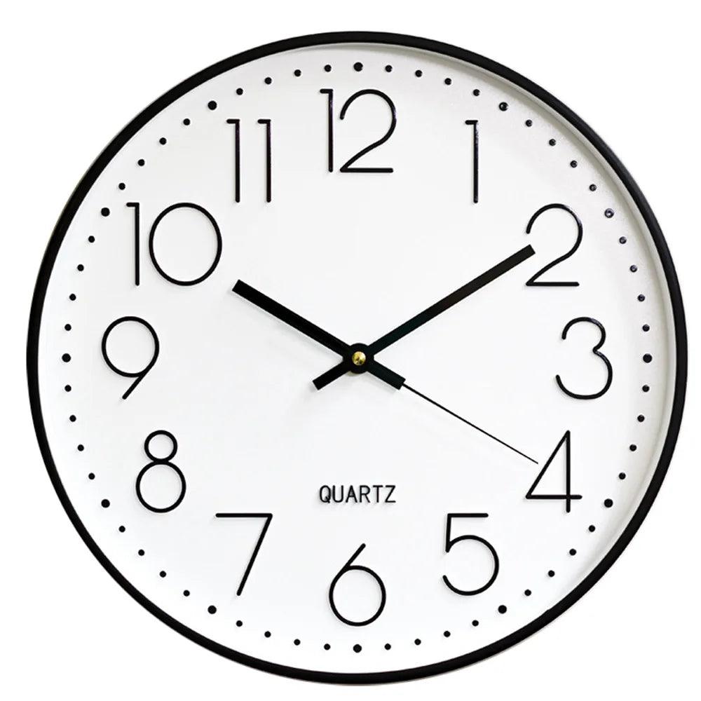 Modern home decor: 12-inch silent wall clock with precision quartz movement.