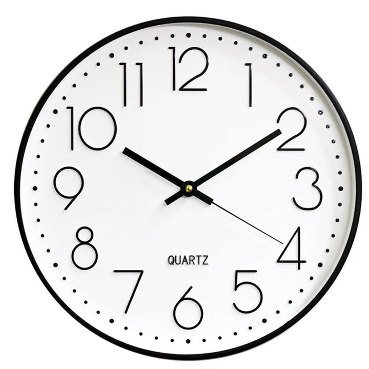 Modern home decor: 12-inch silent wall clock with precision quartz movement.