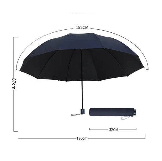 Super large family umbrella, windproof and folding, offering excellent rain protection.