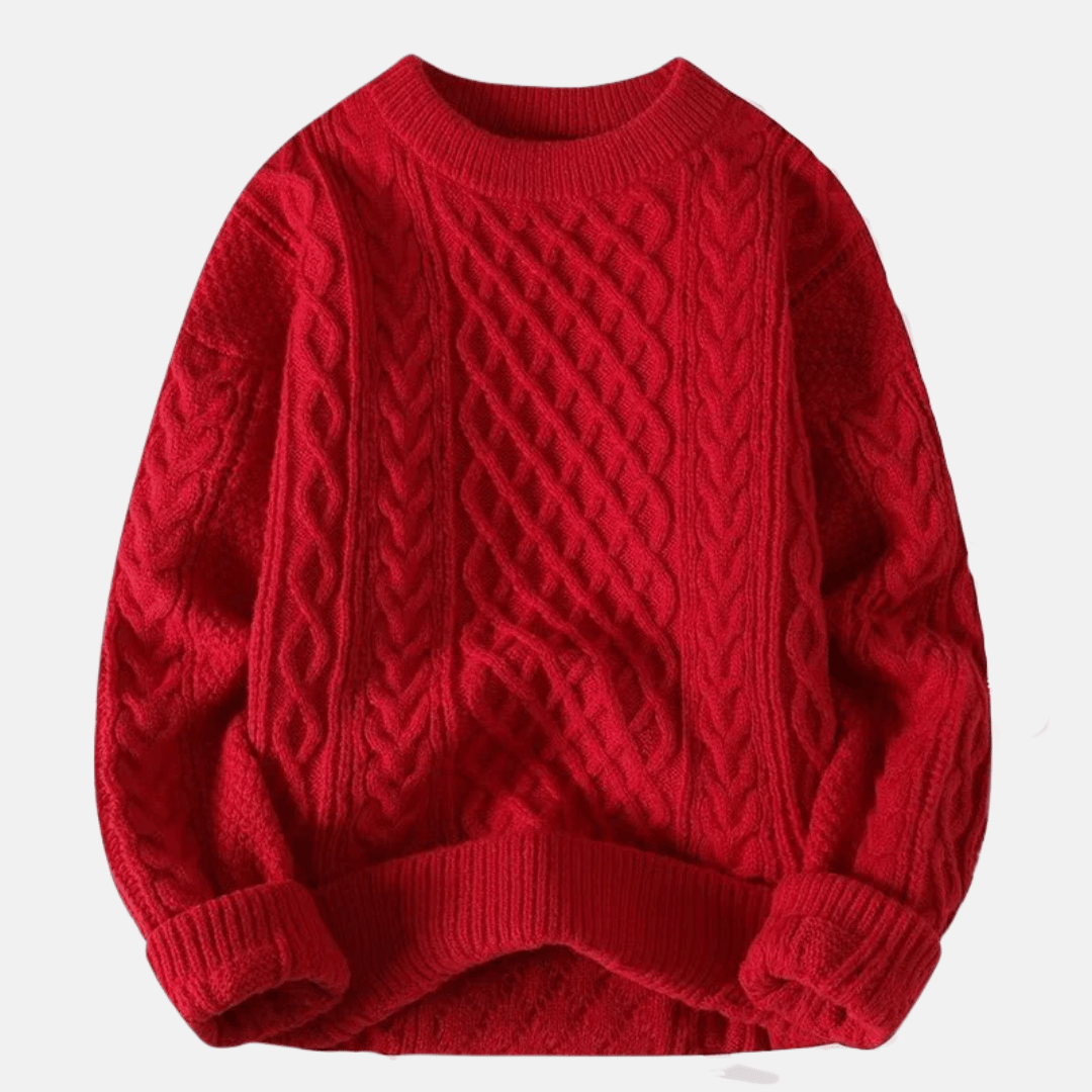 Soft & warm men's long sleeve knitted pullover sweater for comfortable winter style.