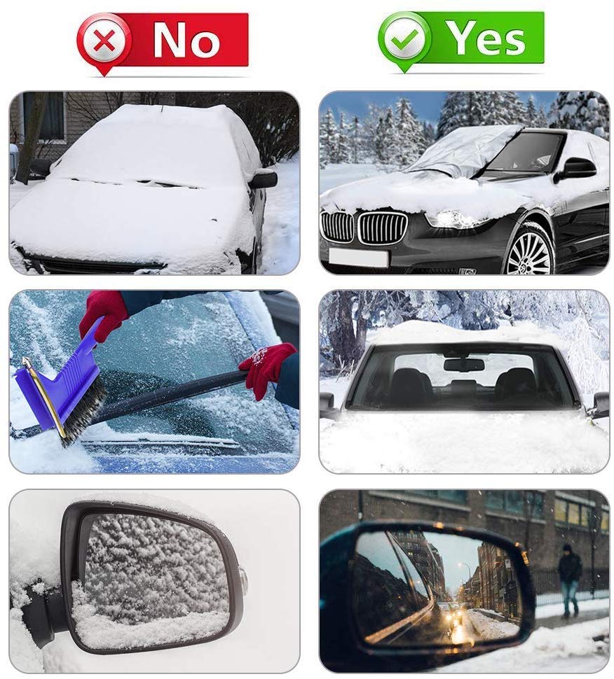 Universal magnetic car windshield cover: all-season snow, ice, sun & UV auto accessory.