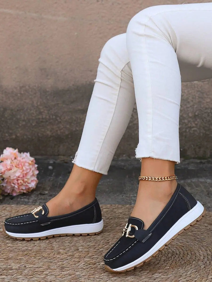 Elegant slip-on women's loafers with a robust orthopedic sole & excellent arch support.