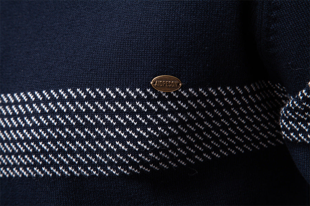 Men's essential black half-zip knit sweater, a versatile pullover for everyday casual & stylish looks.