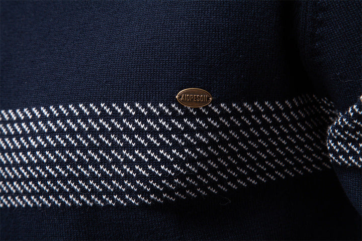 Men's essential black half-zip knit sweater, a versatile pullover for everyday casual & stylish looks.
