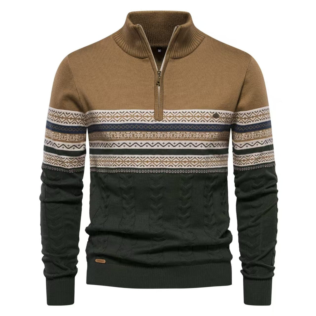 Stylish men's pullover: Bergen Nordic half-zip sweater, perfect for a layered look.