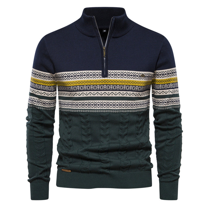 Men's Bergen half-zip sweater, offering both comfort and a sophisticated layered look.