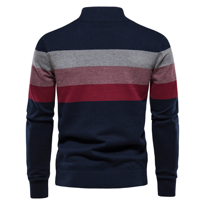 Men's Torino half-zip sweater in grey, colorblock design, perfect for modern layering.