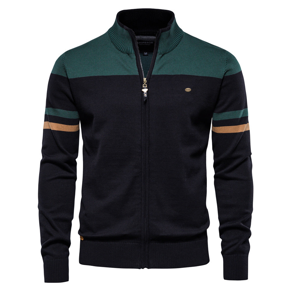 Lightweight men's colorblock sweater, perfect for everyday layering.