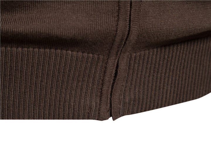 Men's casual colorblock zip sweater, ideal for versatile layering.