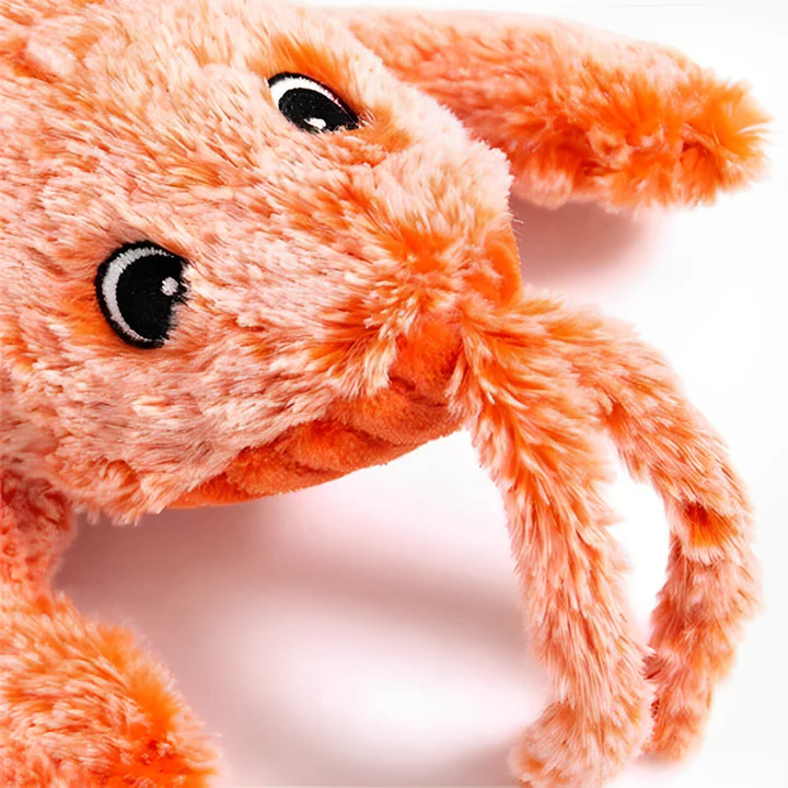 Durable floppy lobster dog chew toy, designed for interactive pet play & mental stimulation. Reduces stress.