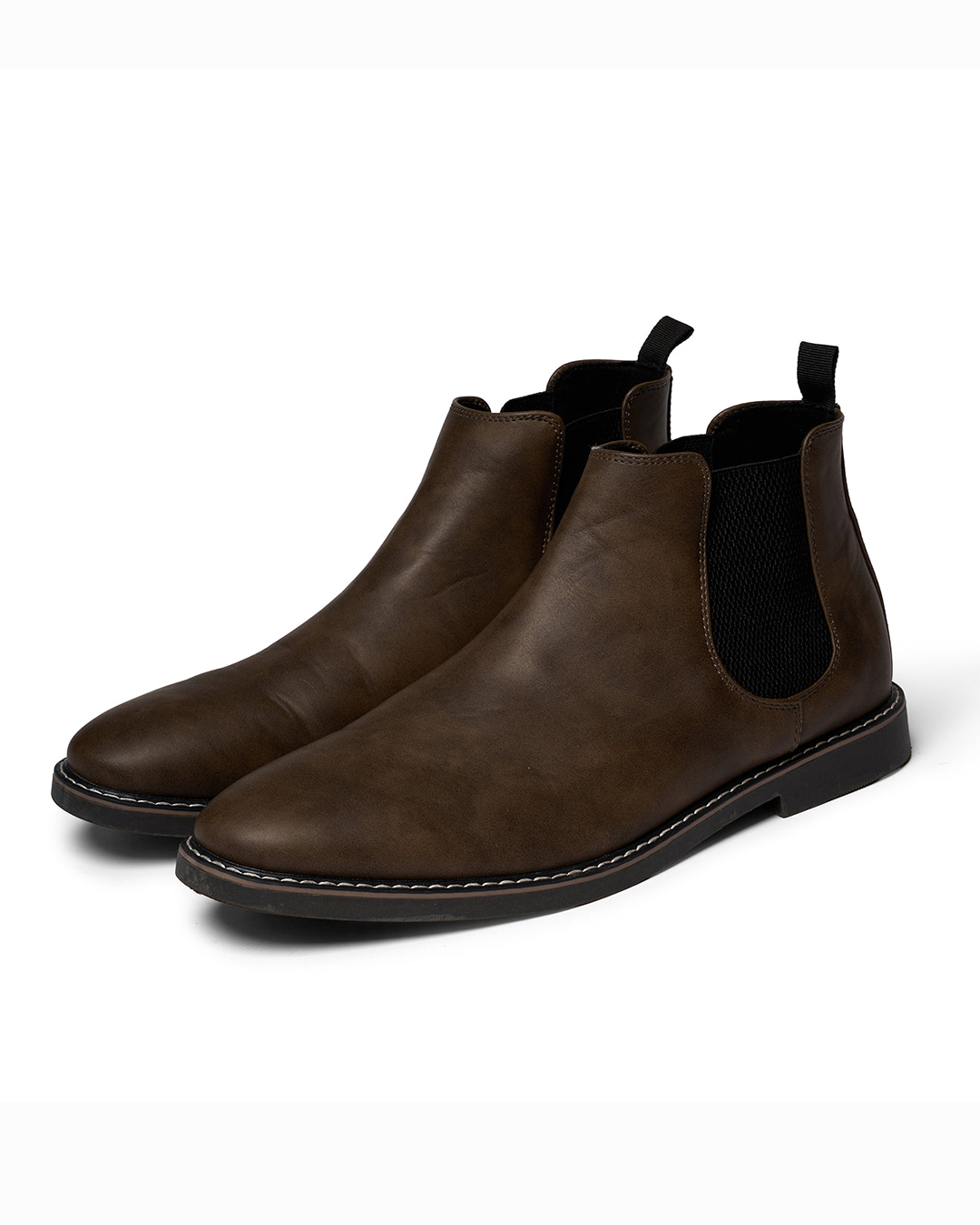 Men's black leather slip-on Chelsea boots for comfort & style, perfect casual or dress footwear.