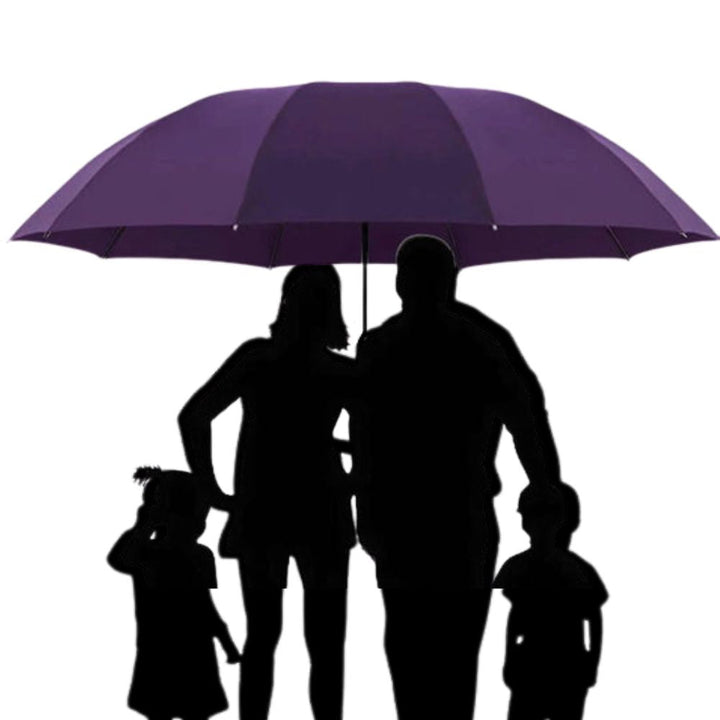 Easy-carry folding super large umbrella, windproof for family rain protection & sun shade.