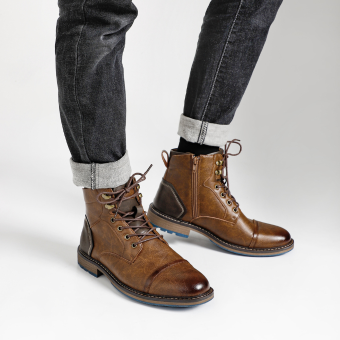 High-quality men's Bayshore rugged boots, side zip entry, built for durability and everyday comfort.