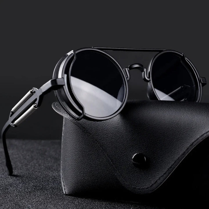 Unisex Spectre polarized shades blending vintage style & mecha accents. Metal frame eyewear with full UV400 protection.