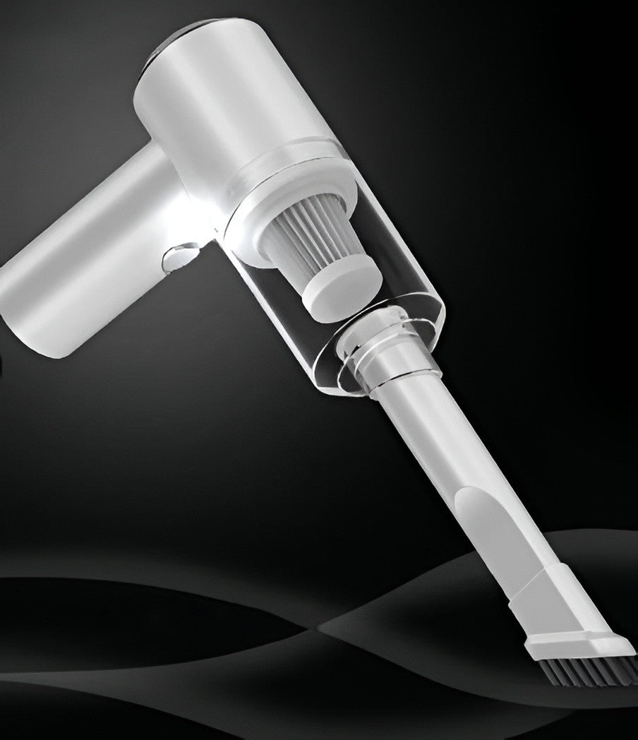 Cordless handheld car vacuum for wet & dry cleaning, powerful suction for auto detailing & home spills.