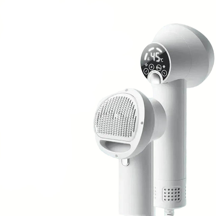 2-in-1 pet hair dryer with grooming comb for efficient dog and cat hair care