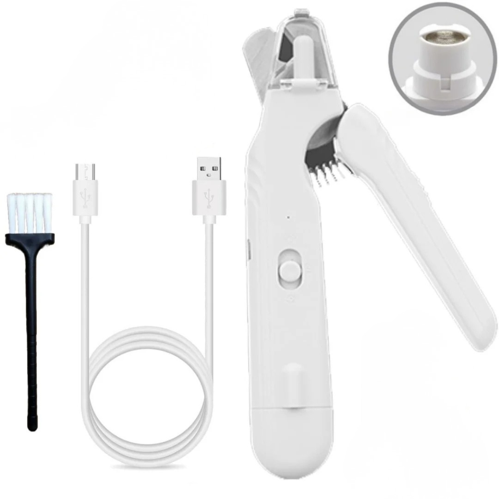 2-in-1 pet nail clippers with bright LED light for safe dog & cat grooming, includes nail file