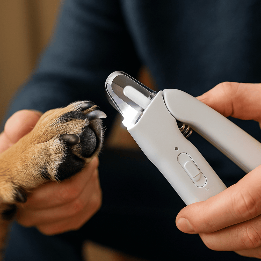 Rechargeable quiet pet nail clippers with LED for precise dog & cat nail trimming and filing