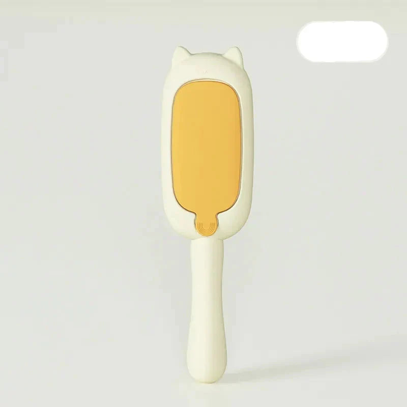 Pet owner using 2-Way Pet Hair Removal Brush on a dog, illustrating efficient deshedding tool