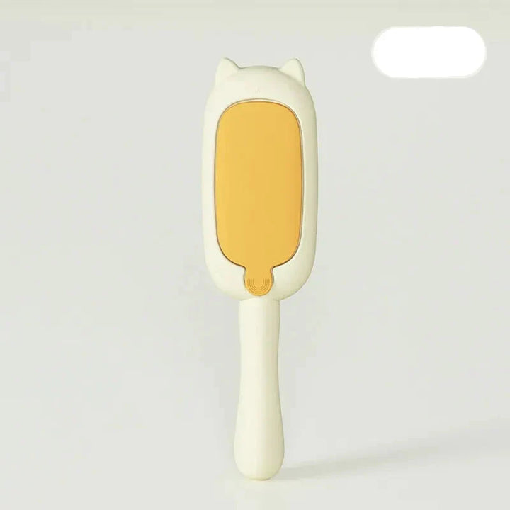 Pet owner using 2-Way Pet Hair Removal Brush on a dog, illustrating efficient deshedding tool