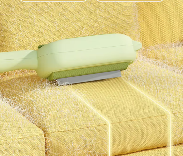 Detail of pet grooming brush bristles designed for gentle yet thorough hair removal and massage