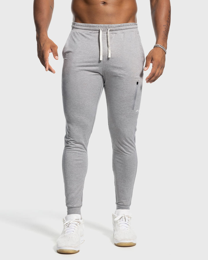 Flexible men's athletic stretch joggers; ultimate comfort bottoms for active life.