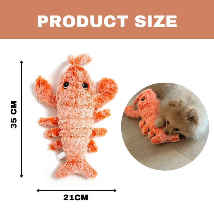 Floppy lobster dog toy for interactive fun & healthy play. Durable pet chew toy helps relieve stress & boredom.