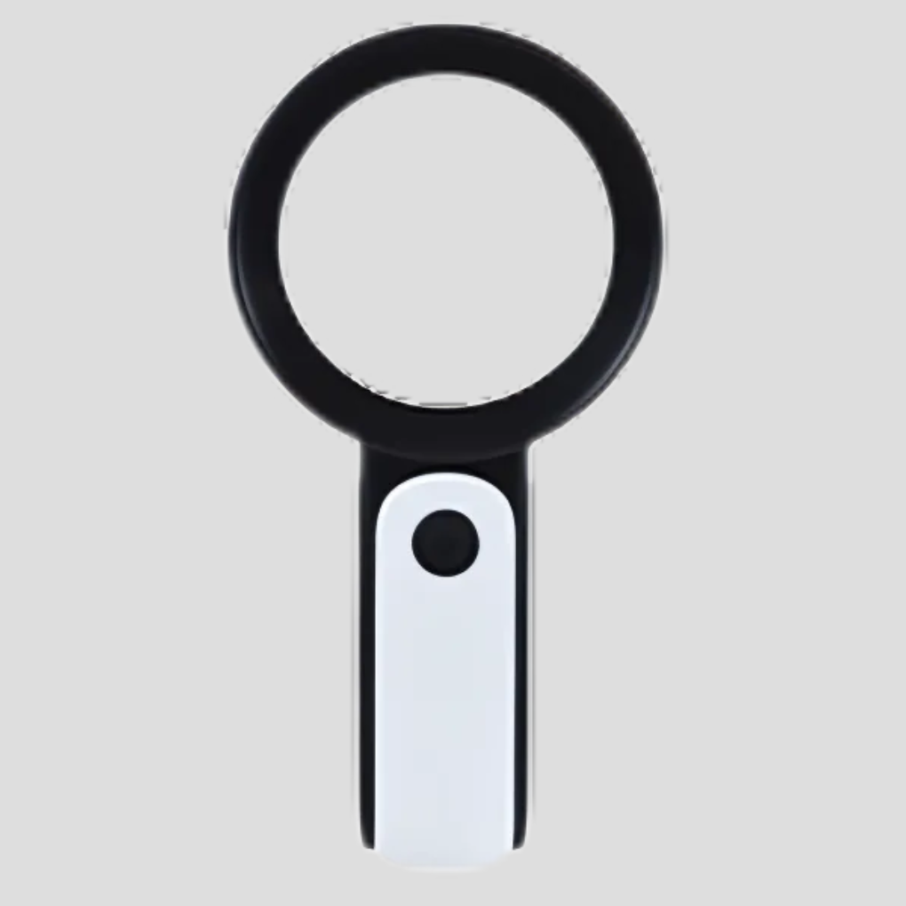 20x magnifying glass with ergonomic handle for clear, detailed reading & hobby work. Portable optical aid.