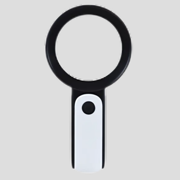 20x magnifying glass with ergonomic handle for clear, detailed reading & hobby work. Portable optical aid.