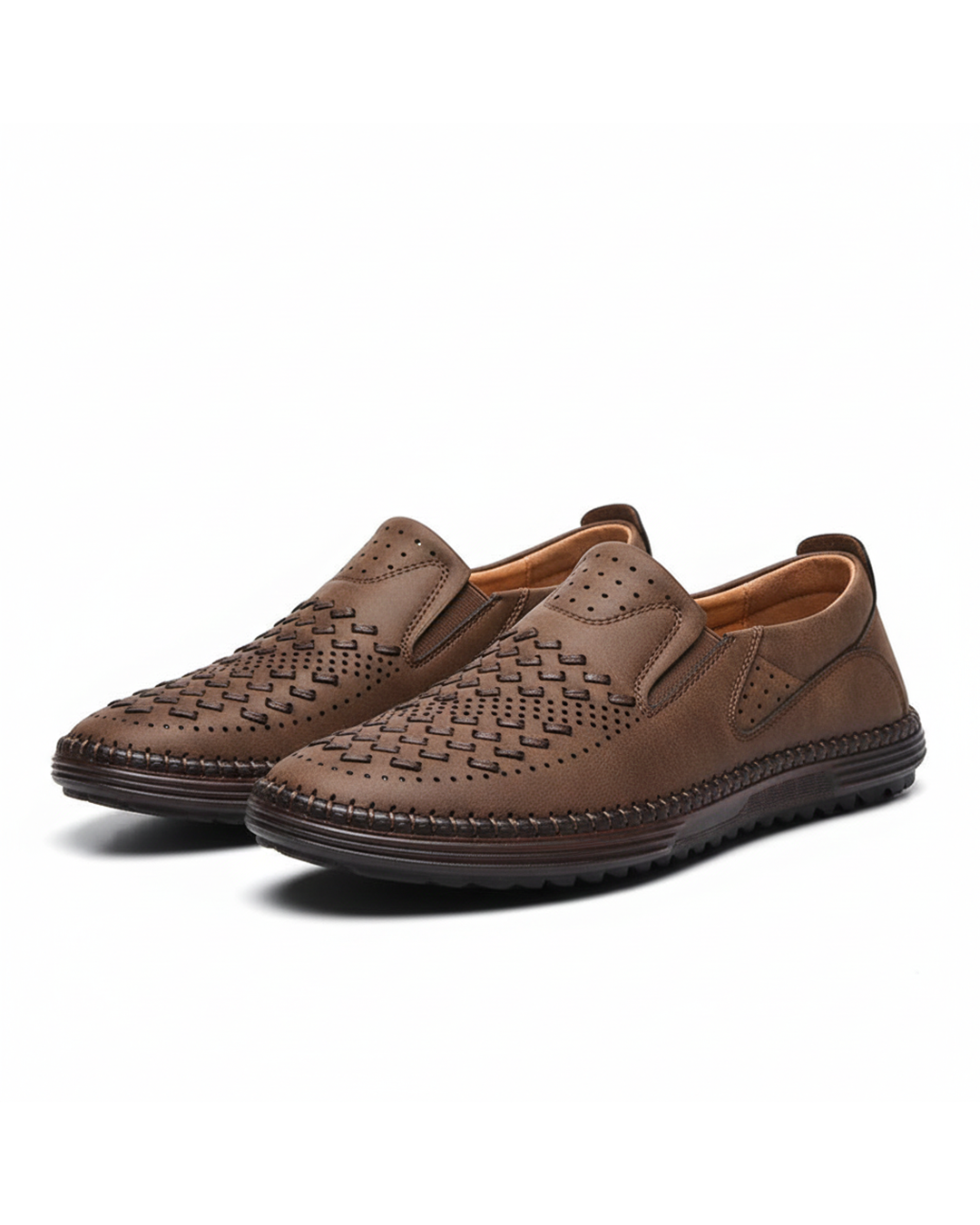 Men's hand-stitched casual loafers for all-day comfort, perfect slip-on everyday shoes.