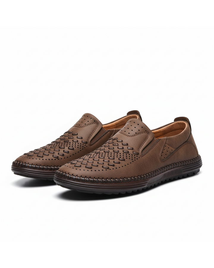 Men's hand-stitched casual loafers for all-day comfort, perfect slip-on everyday shoes.