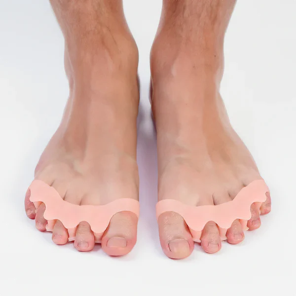 Soft silicone hammer toe corrector & bunion splint for comfortable alignment & pain relief.