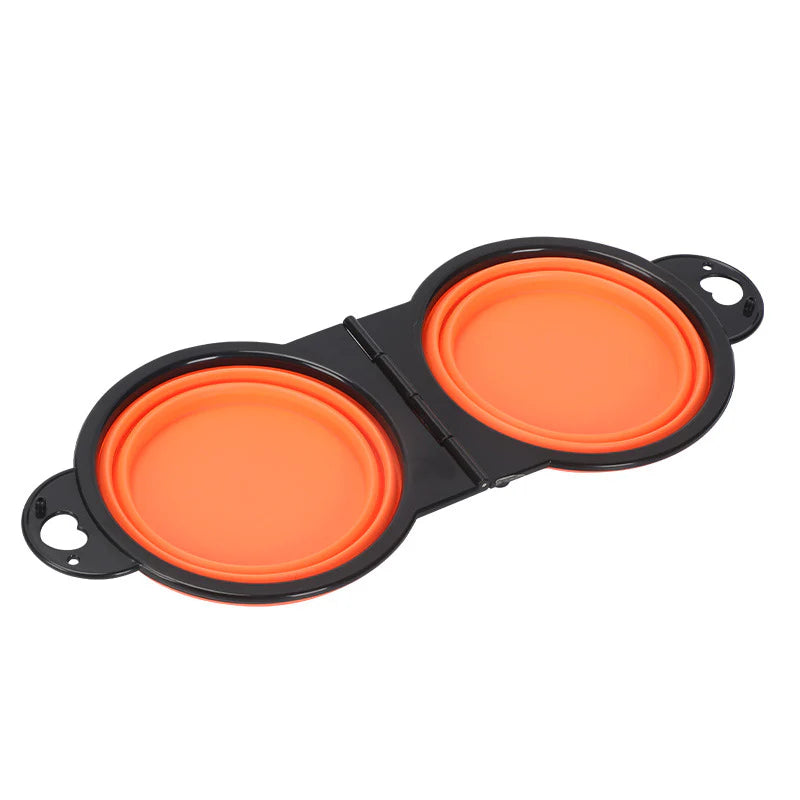 Collapsible Adjustable Double Pet Feeding Bowl