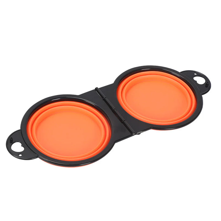 Collapsible Adjustable Double Pet Feeding Bowl