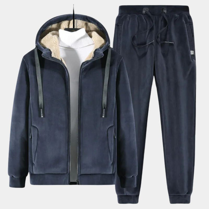 Unisex warm two-piece loungewear set. Cozy cotton-cashmere blend for ultimate comfort and relaxation at home.