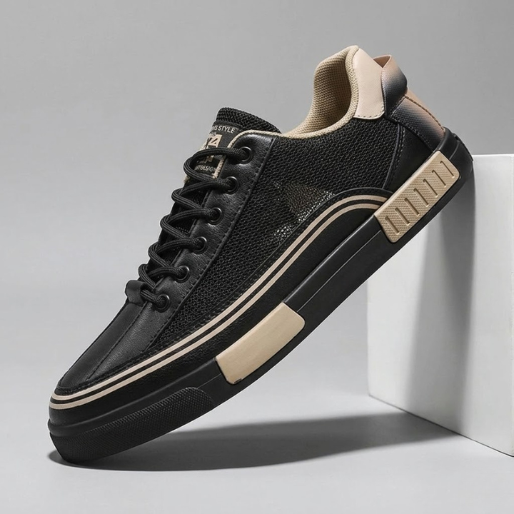 Men's green sporty sneakers, ideal comfort footwear for active everyday style.