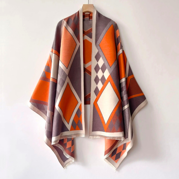 Soft cashmere blend women's winter wrap, an elegant & warm fashion shawl. Versatile comfort.