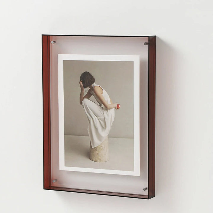 Minimalist vibrant acrylic photo frame, simple yet elegant wall or table picture display.