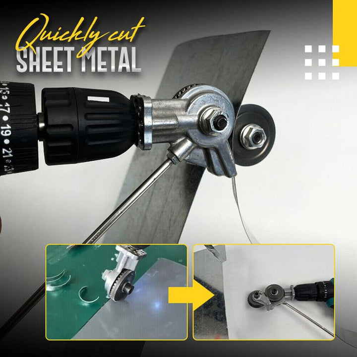 Versatile power tool accessory for DIY metal fabrication. Easily cuts various sheet metal types with your drill.