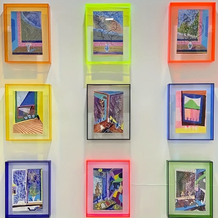 Clear acrylic photo frame, vibrant picture frame for wall decor & table art display.