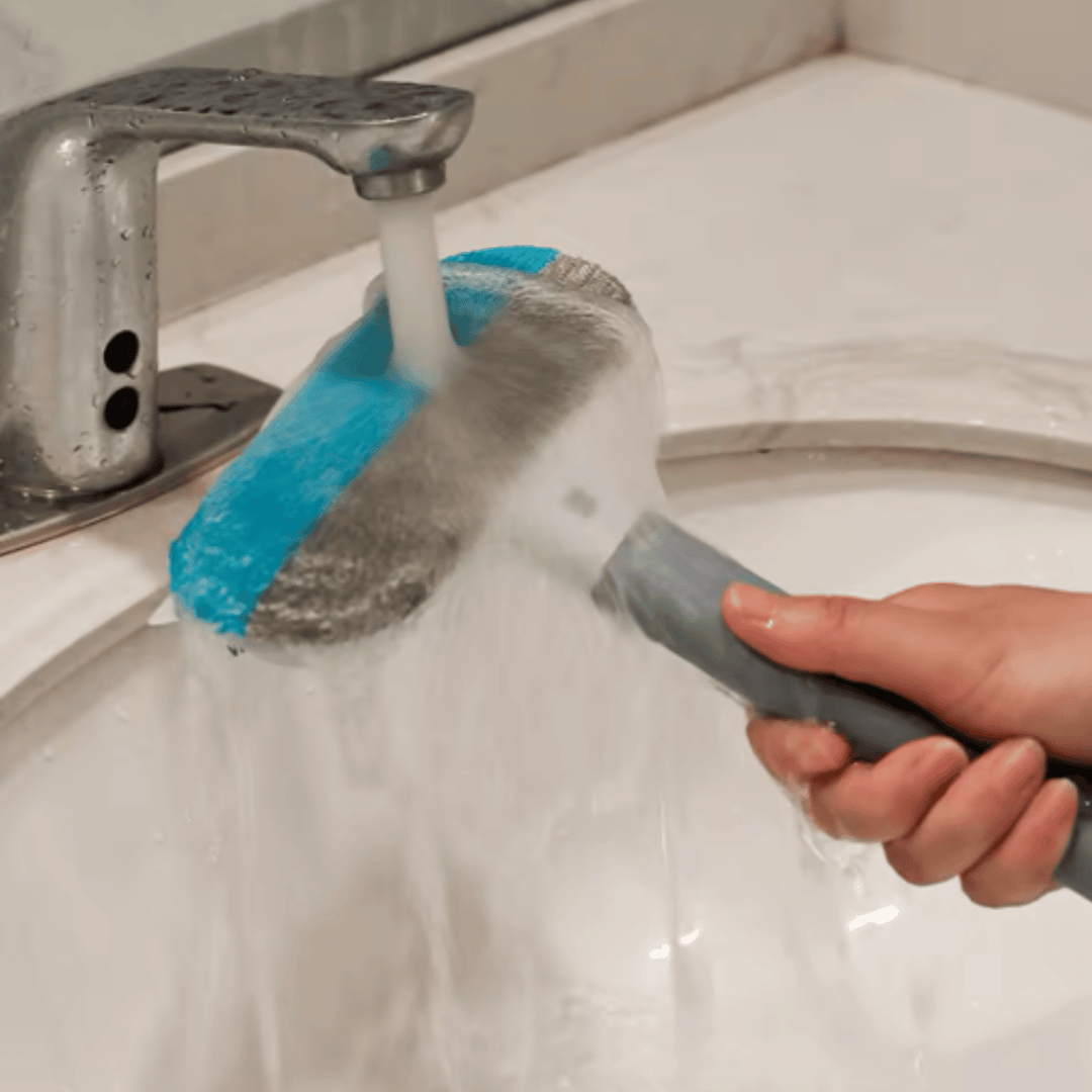 Close-up of pet hair remover, a versatile cleaning tool for collecting dog hair, cat hair, and dust from upholstery