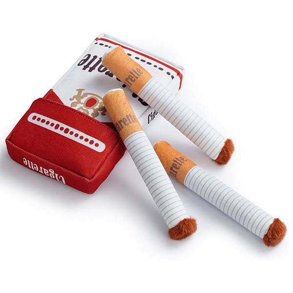 No-stuffing interactive dog toys, 3-count pack, novelty cigarette design for playful pets